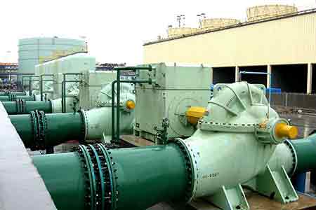 KPS系列單級(jí)雙吸離心泵在鎮(zhèn)海煉化使用現(xiàn)場(chǎng)